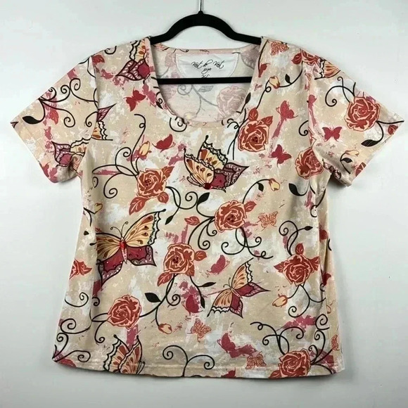 100% cotton size colorful cotton short sleeve tee sz XL white beige red yellow - Picture 1 of 3
